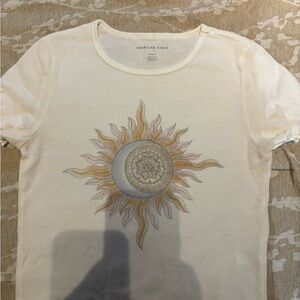 American Eagle Cream Waffle Knit Top